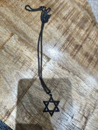 Customer photo review of Magen — Solid Stainless Steel Star of David Necklace