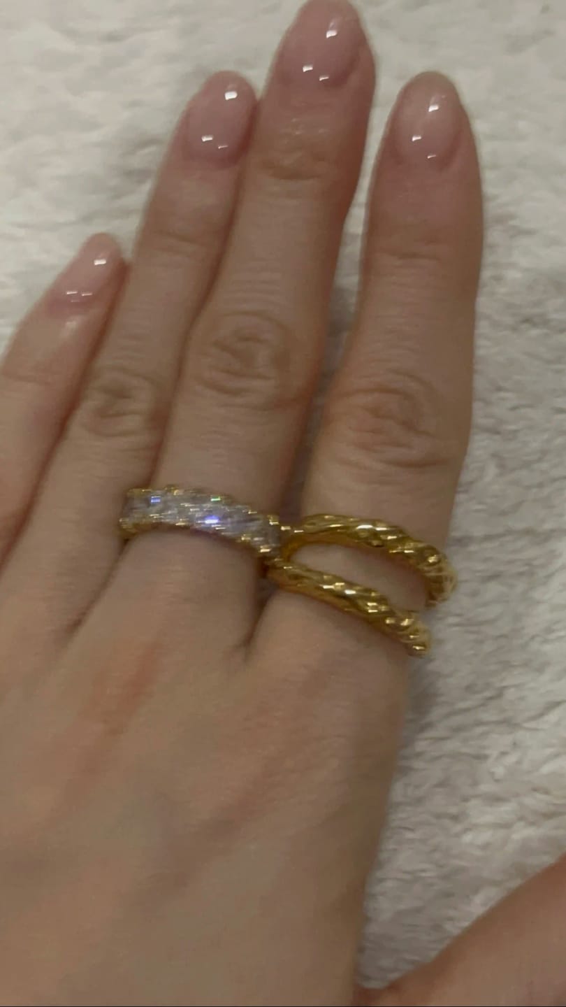 Customer photo review of Olivia's Gold Textured Ring