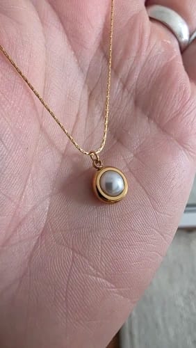Customer photo review of Minimalist Pearl Drop