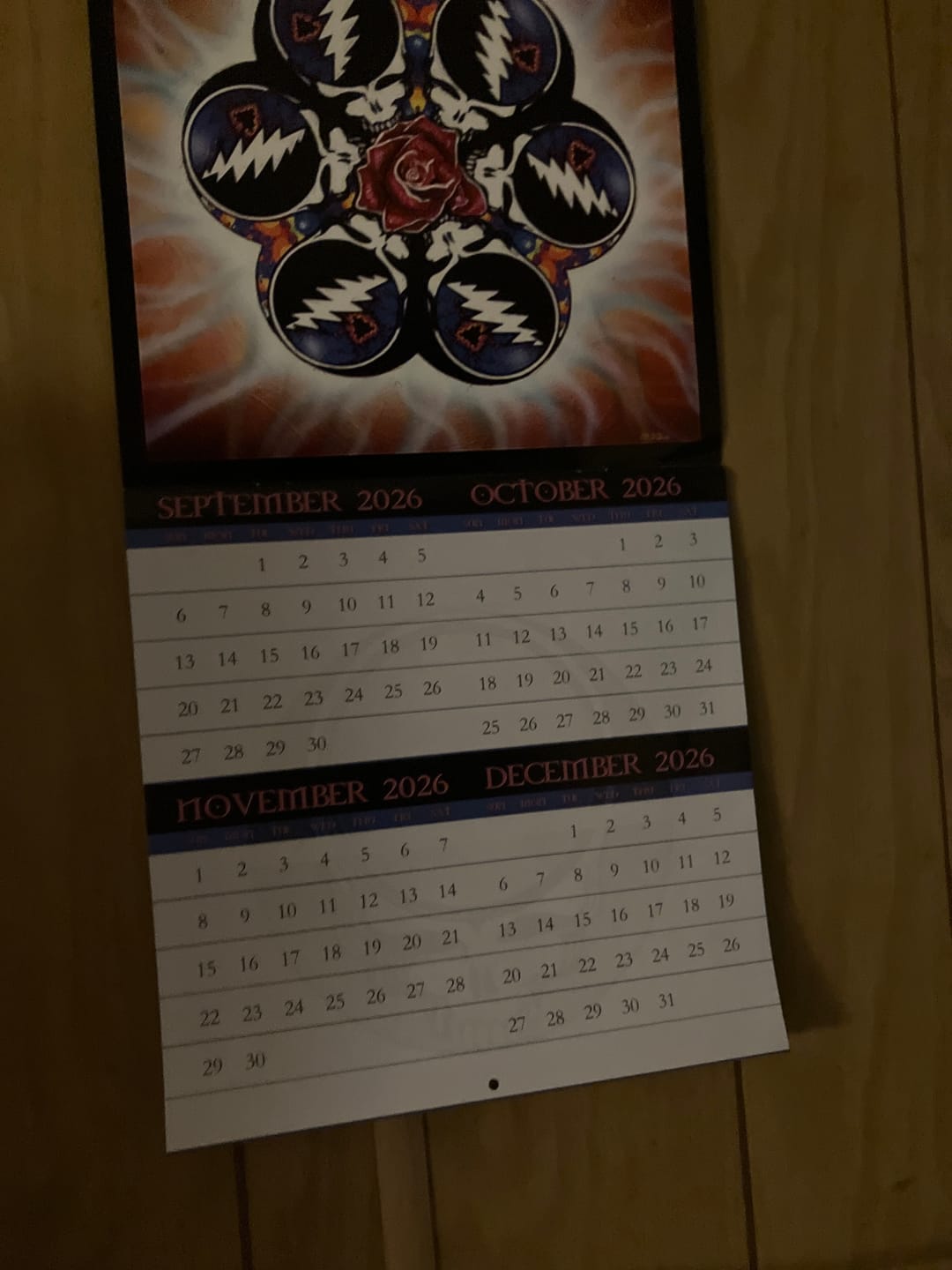 Customer photo review of Grateful Dead 2027 Wall Calendar with Free Sticker