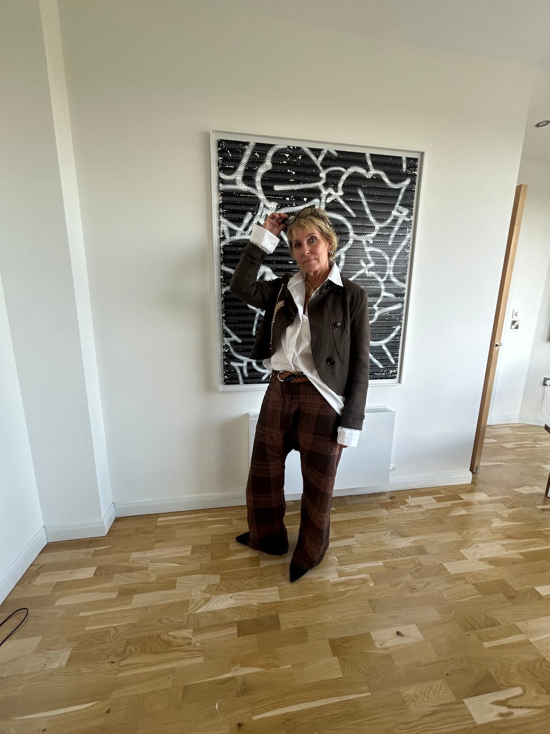 Customer photo review of White Oversized Statement Shirt
