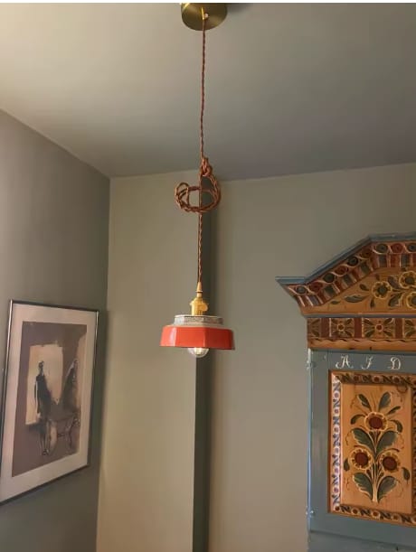 Customer photo review of Hand Painted Ceramic Pendant Light