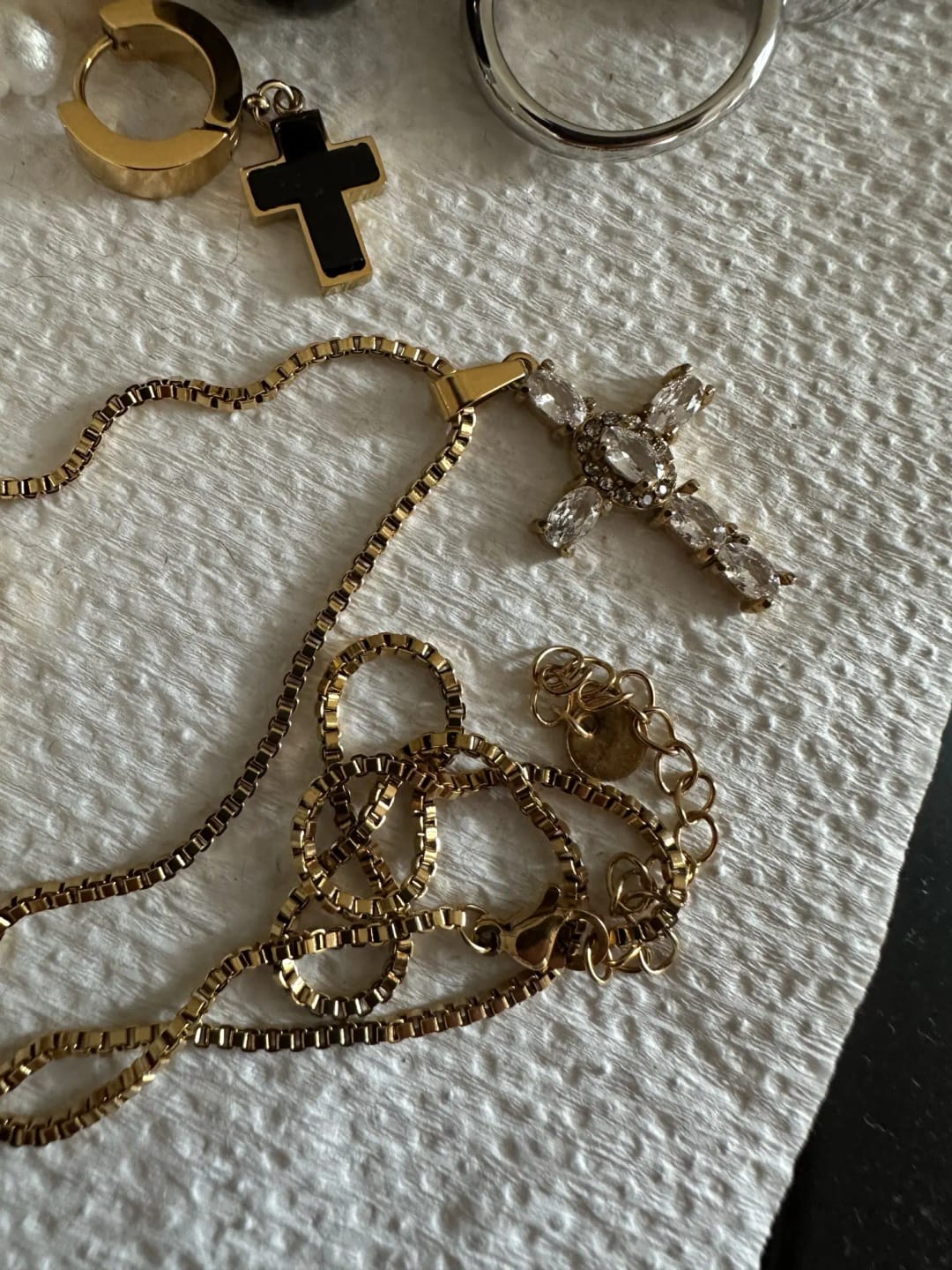 Customer photo review of Halo Glow Cross Necklace