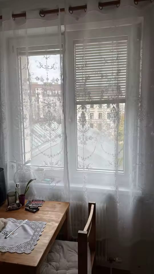 Customer photo review of Cortina Voil Branca com Tule Bordado Sob Medida - Alurea