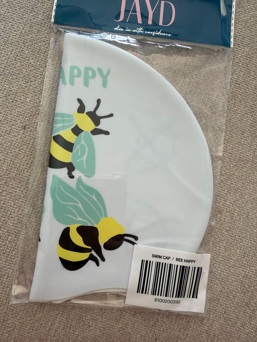 Customer photo review of JAYD Swim Cap - Bee Happy