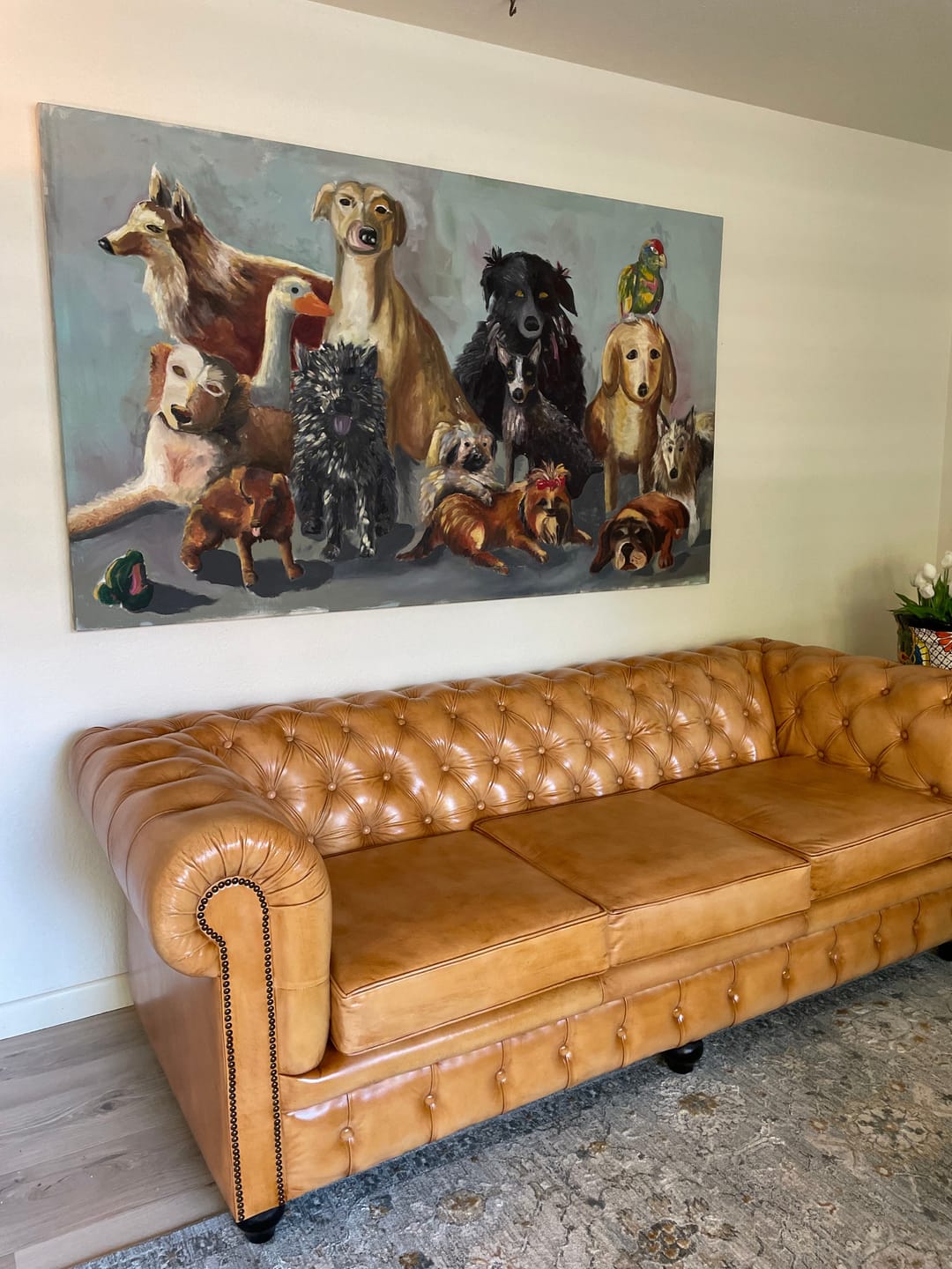 Customer photo review of Cheyenne Chesterfield Leather Sofa