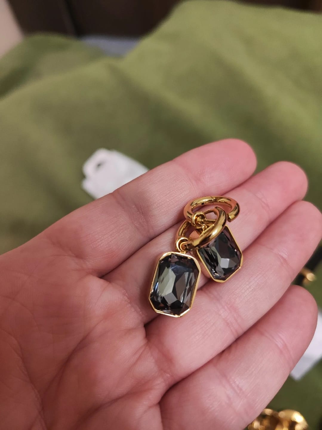 Customer photo review of Golden Radiance Geometry Earrings