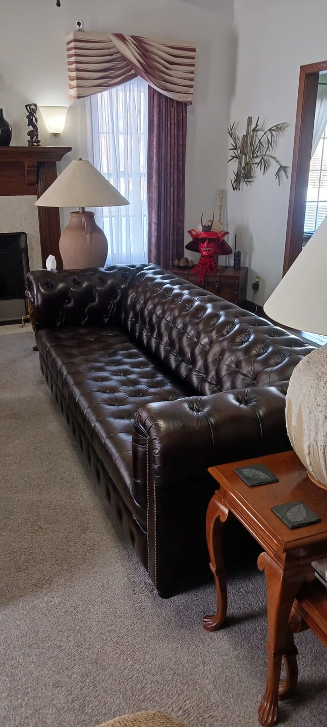Customer photo review of Remington Chesterfield Leather Sofa