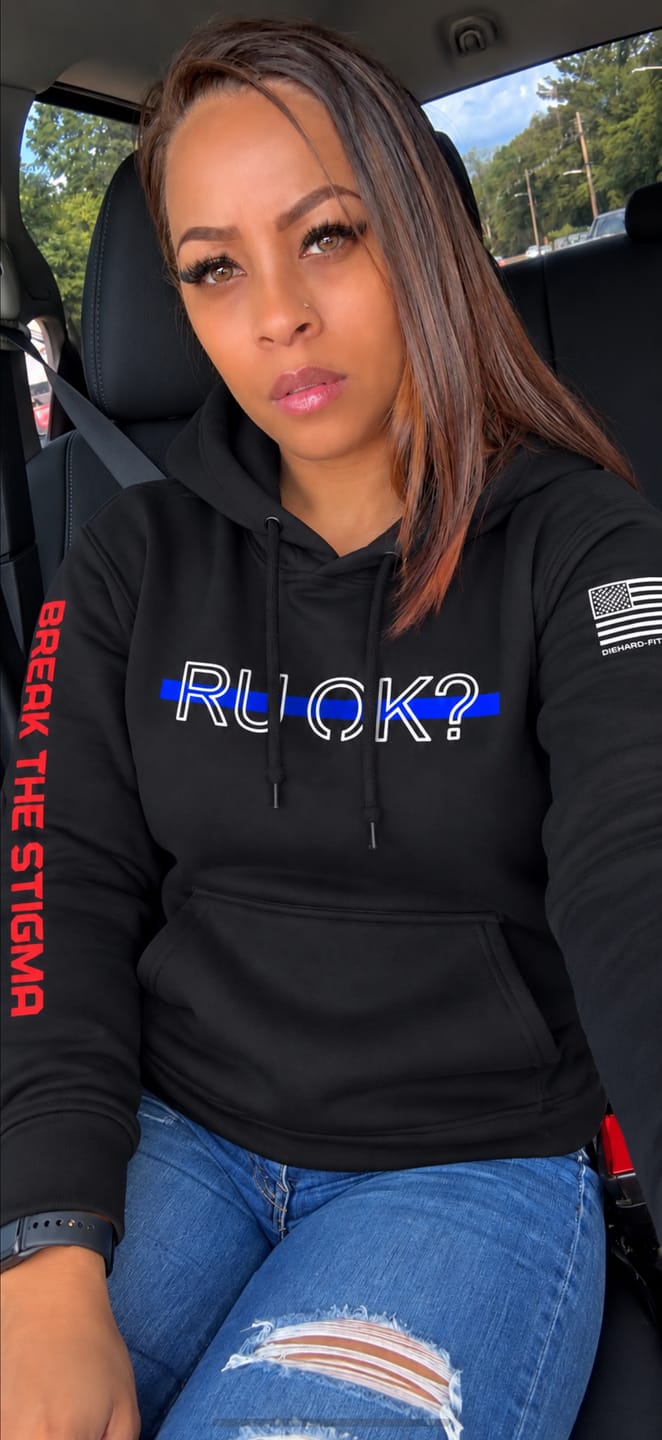 Customer photo review of Stigma-Breaking Hoodie - White Line (Heather Grey)