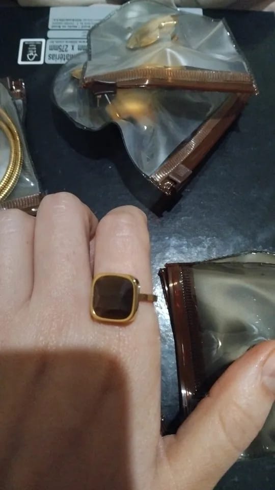Customer photo review of Opalique Square Gold Ring