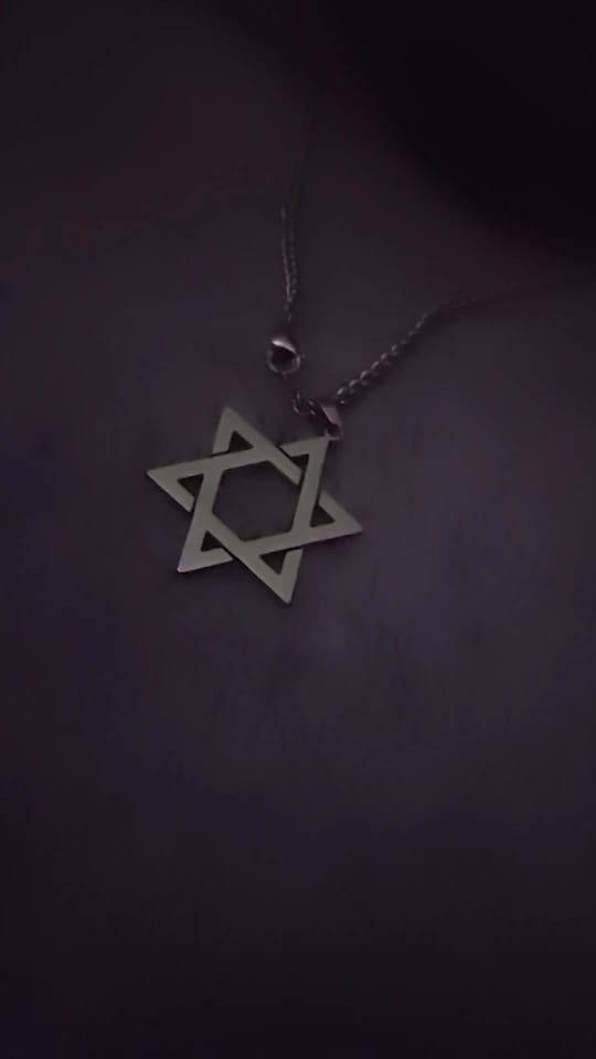 Customer photo review of Magen — Solid Stainless Steel Star of David Necklace