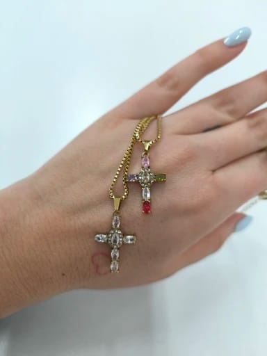Customer photo review of Halo Glow Cross Necklace