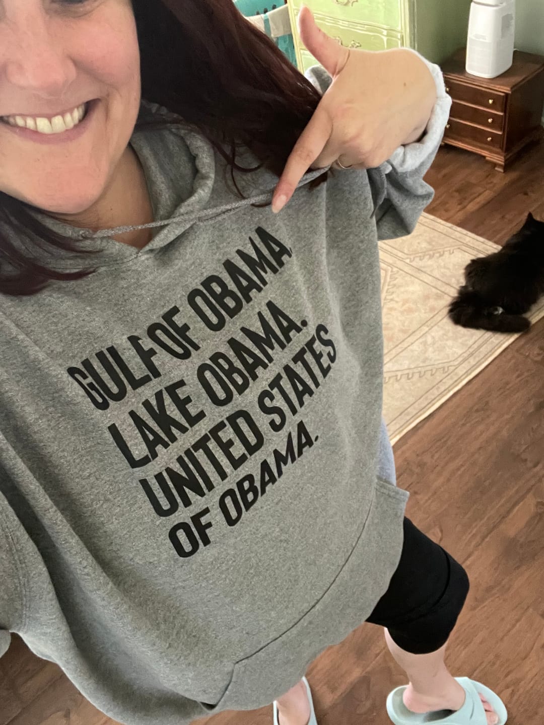Customer photo review of *HOODIE* Gulf of Obama. Lake Obama. The United States of Obama Unisex Hoodie