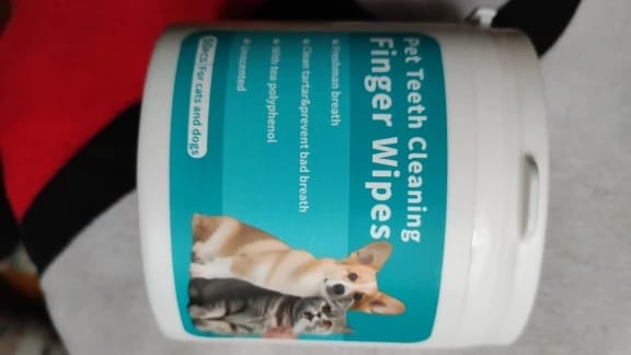 Customer photo review of Toallitas dentales naturales para mascotas