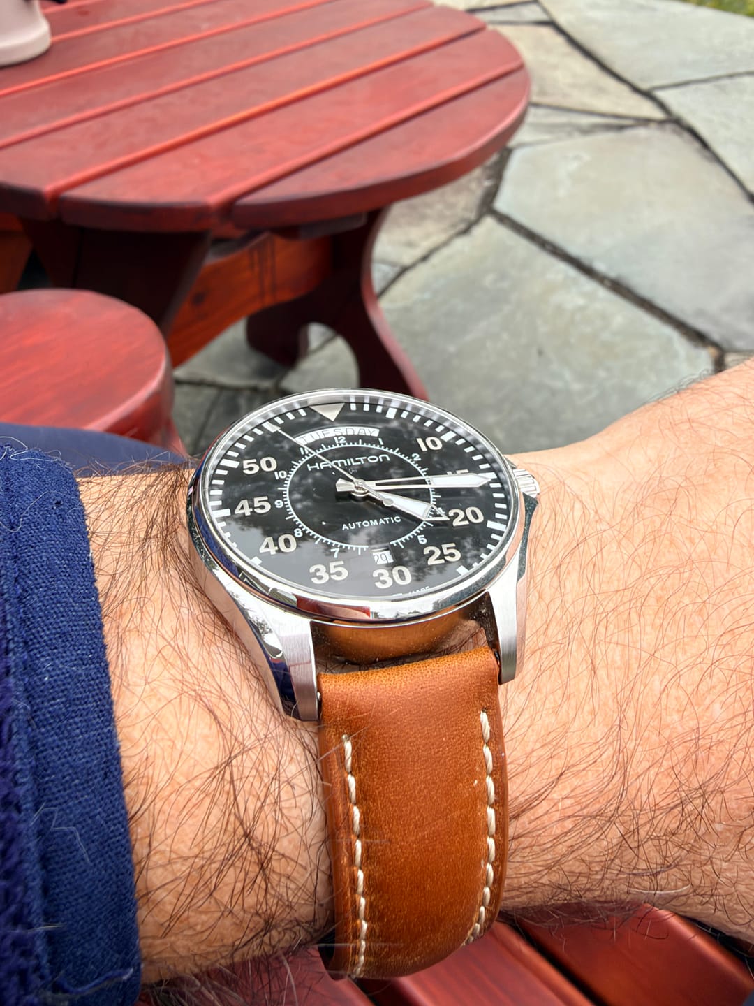Customer photo review of COROS Leather Watch Band Genuine Calfskin Brown Strap Butterfly Clasp
