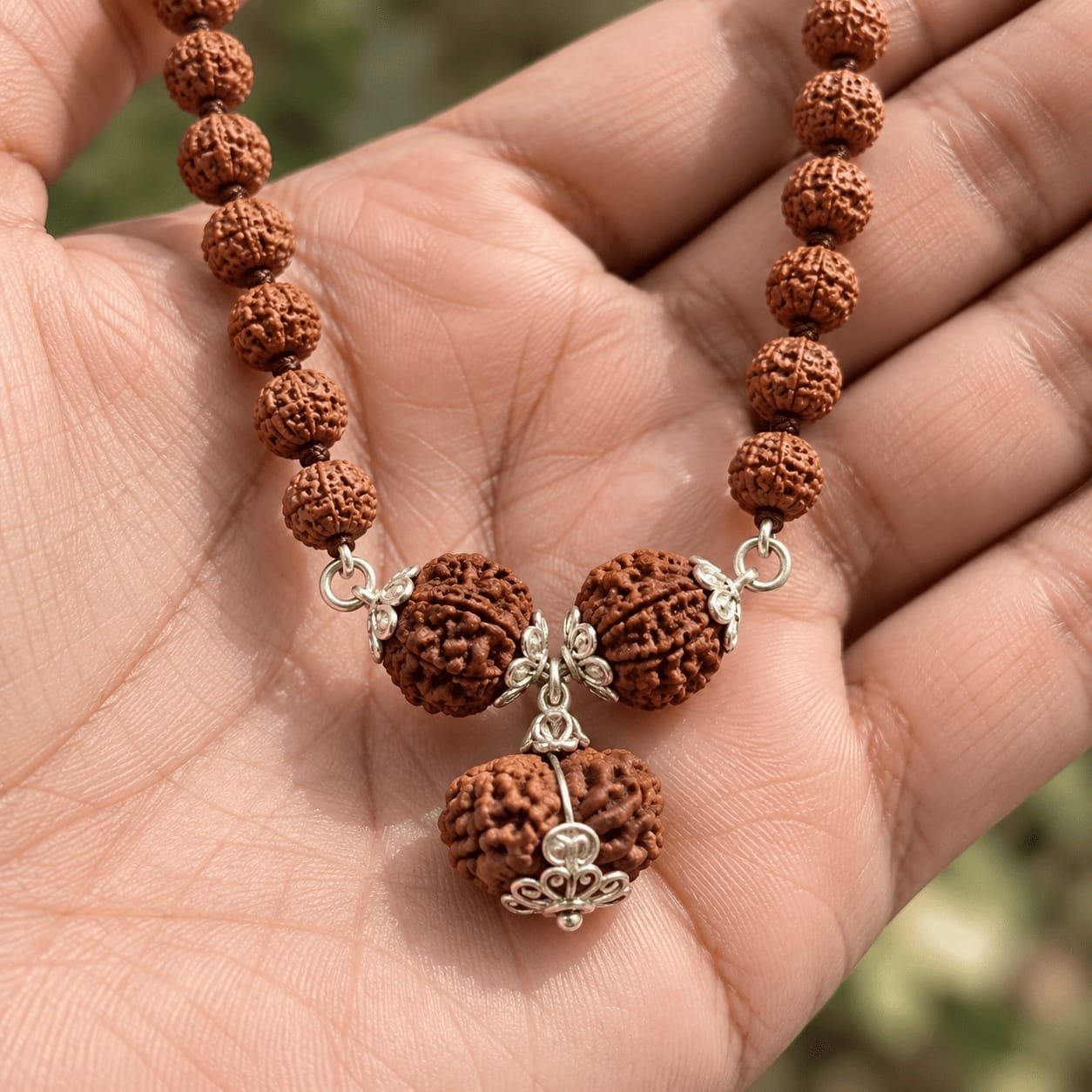 Customer photo review of 1-6-7 Mukhi Rudraksha Kavach (Indian)