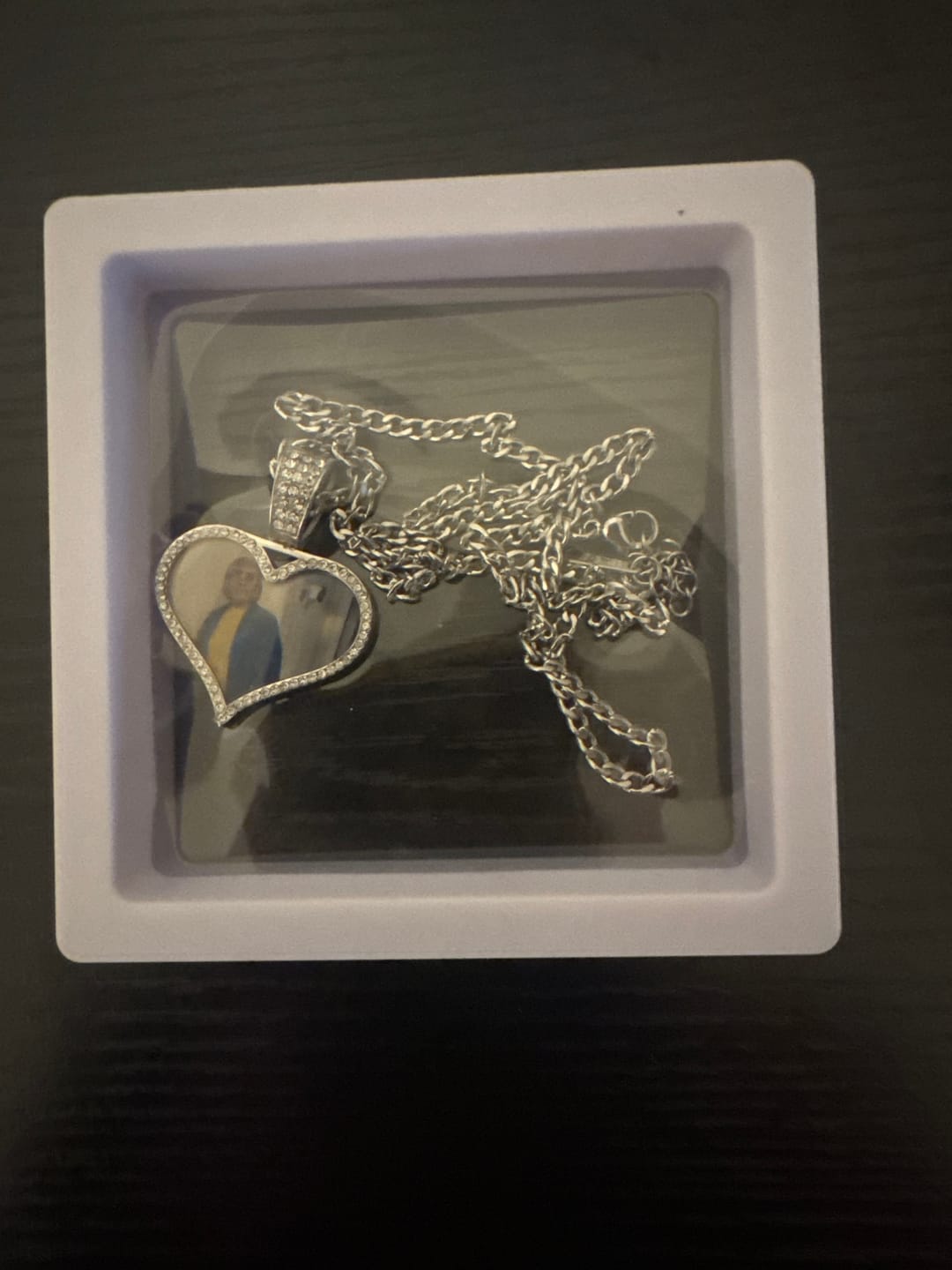 Customer photo review of Iced Photo Pendant w/ Cuban Chain