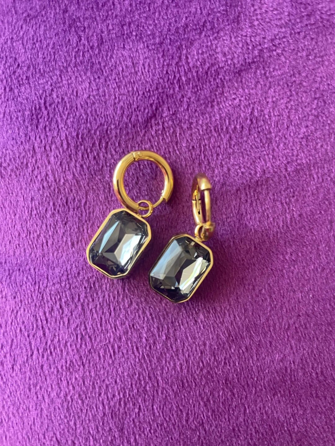 Customer photo review of Golden Radiance Geometry Earrings