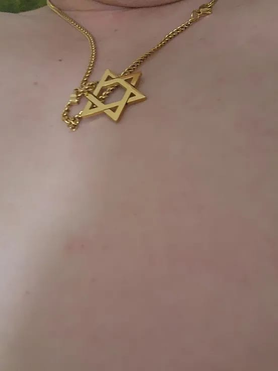 Customer photo review of Magen — Solid Stainless Steel Star of David Necklace