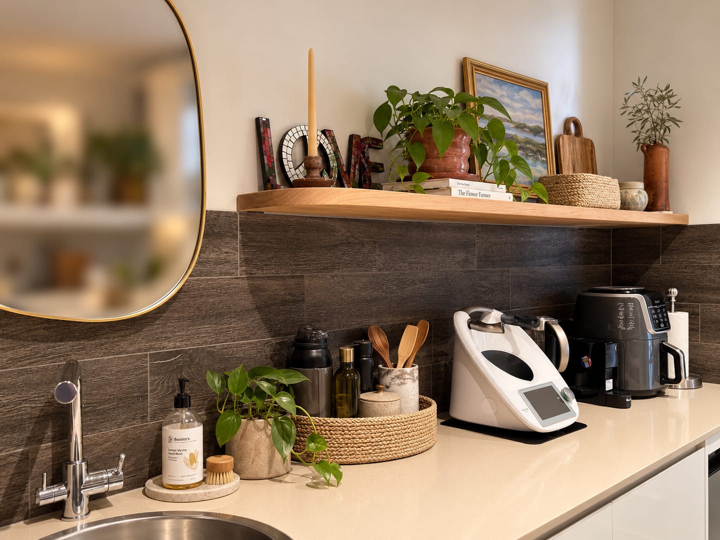 Customer photo review of Curved Floating Shelf (Blackbutt)