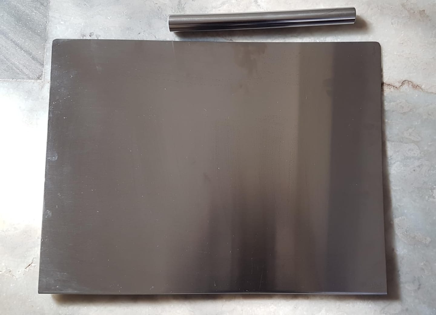 Customer photo review of Stainless Steel Reversible Chopping Board