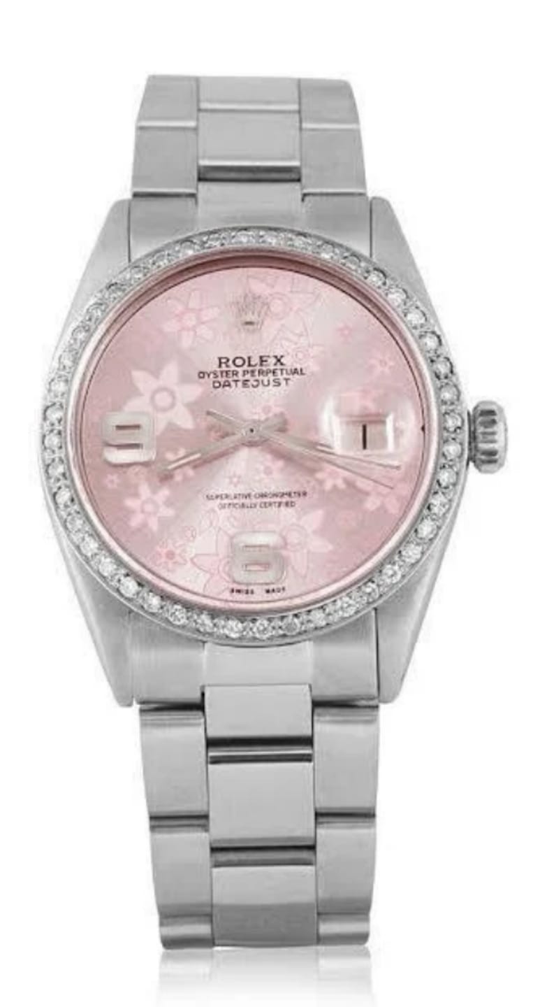 Customer photo review of Stainless Steel Rolex Datejust Mens Watch Pink Dial Diamond Bezel-QUICK SET
