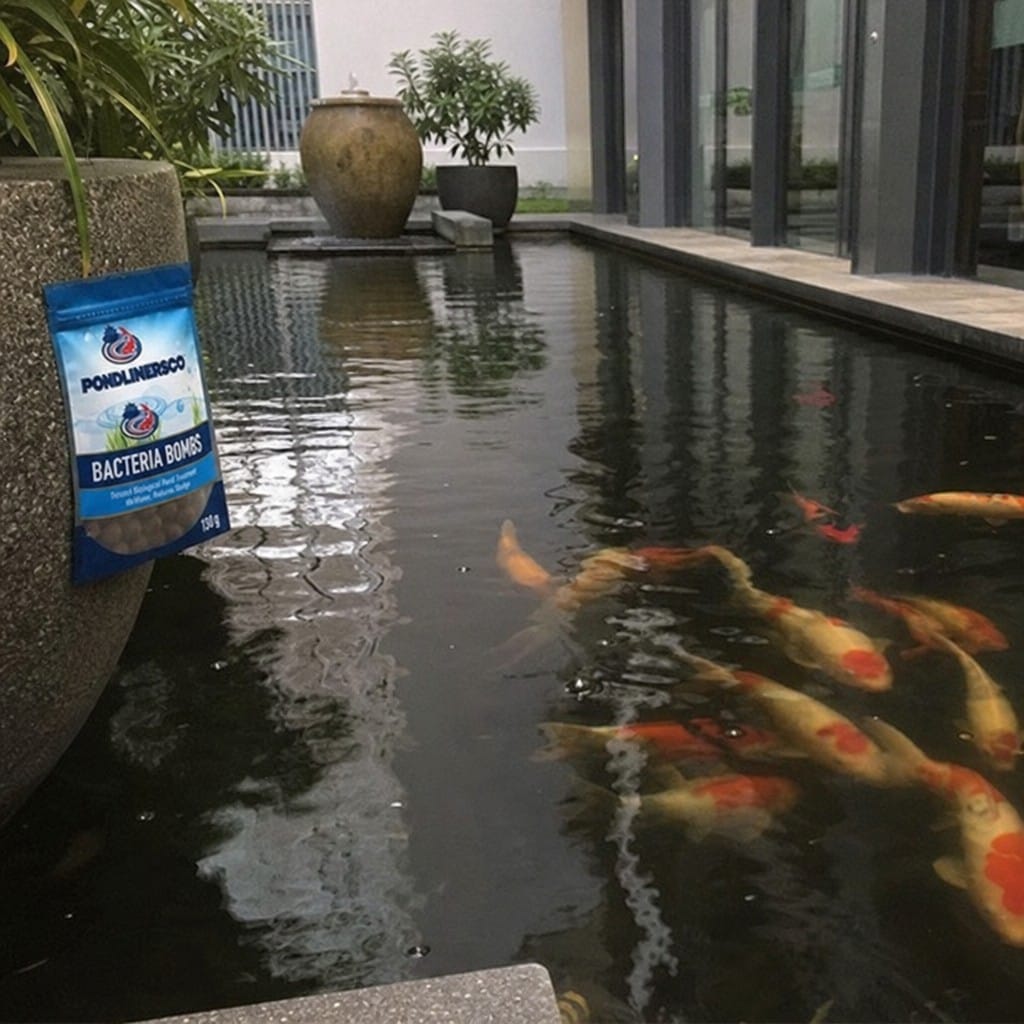 Customer photo review of Pond Bacteria Bomb & Sludge Bomb Duo UK | Crystal Clear Water | Natural Treatment | Koi Safe