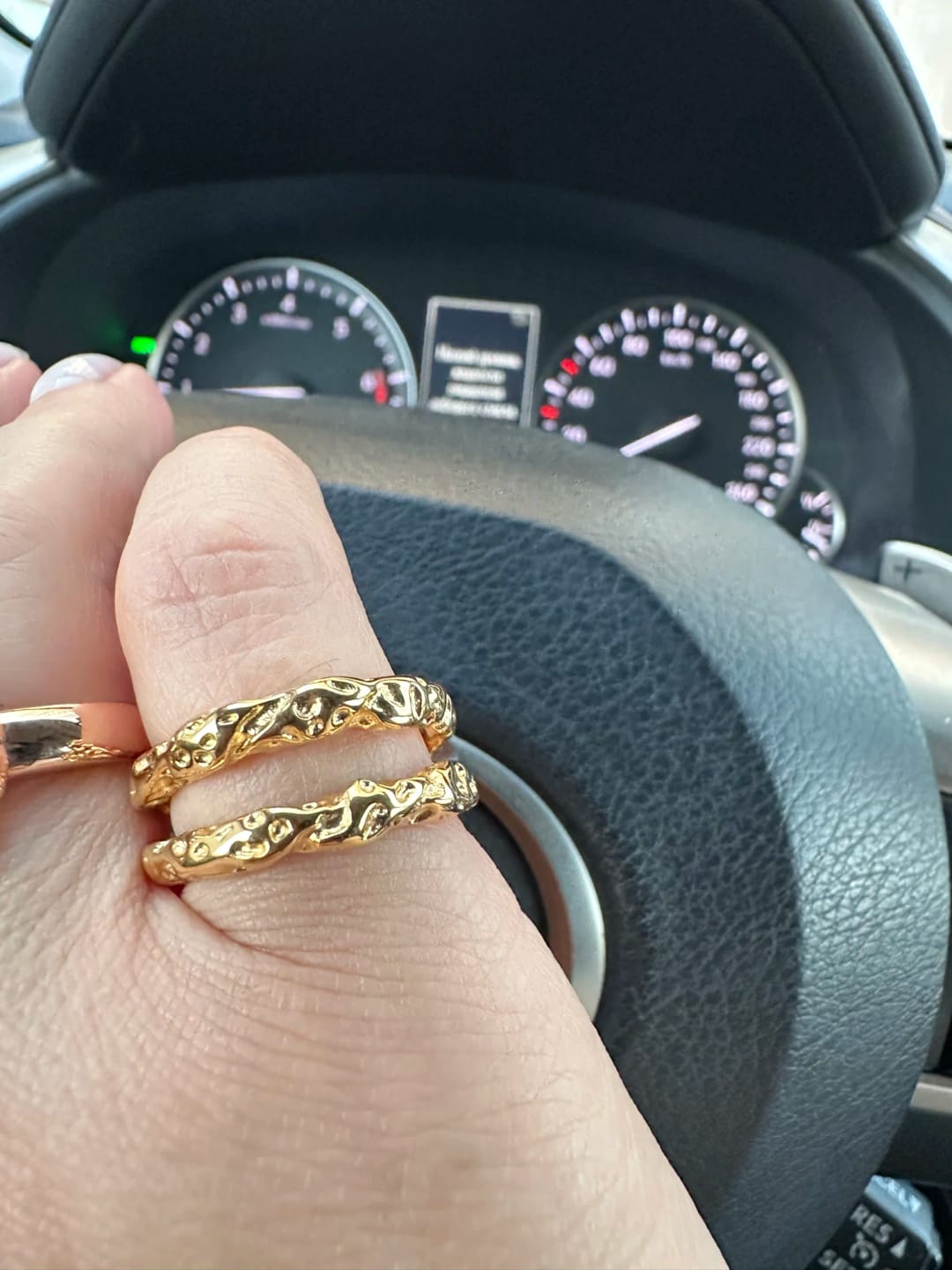 Customer photo review of Olivia's Gold Textured Ring