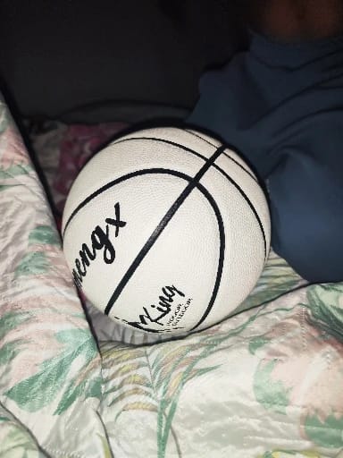 Customer photo review of Glow Basketball — Hoop Past Dark