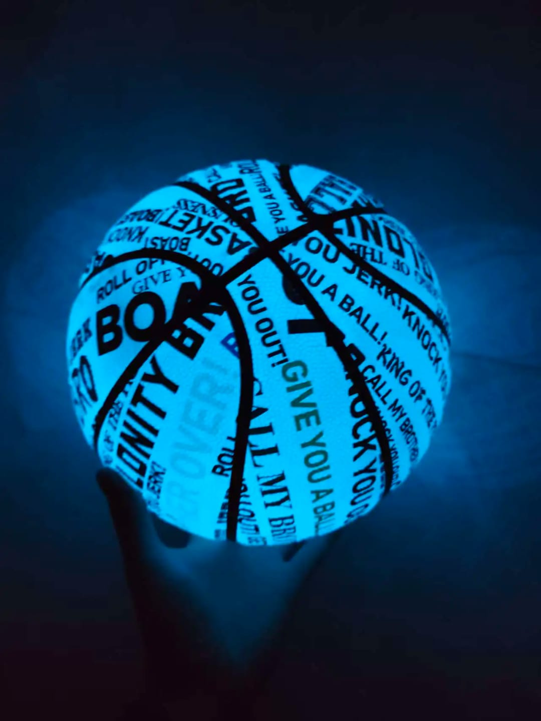 Customer photo review of Glow Basketball — Hoop Past Dark