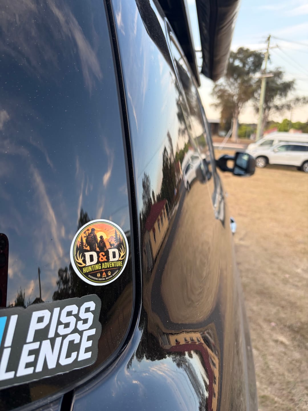 Customer photo review of Custom Circle Stickers - Premium Laminated White Vinyl