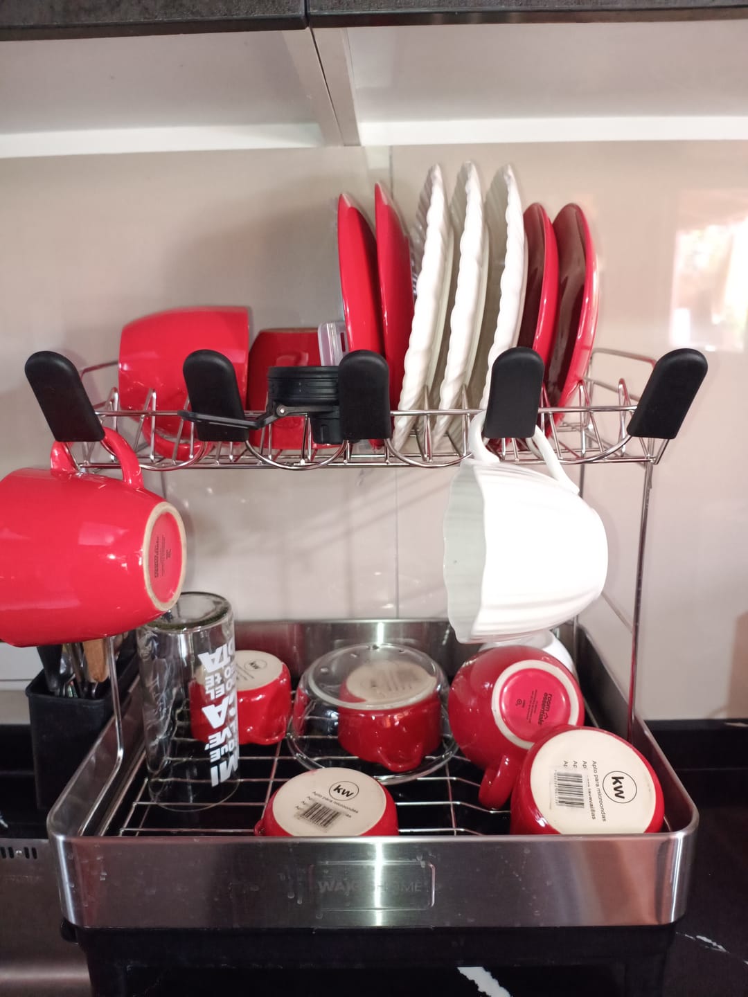 Customer photo review of Escurridor De Platos Inoxidable De 2 Niveles Organizador De Cocina