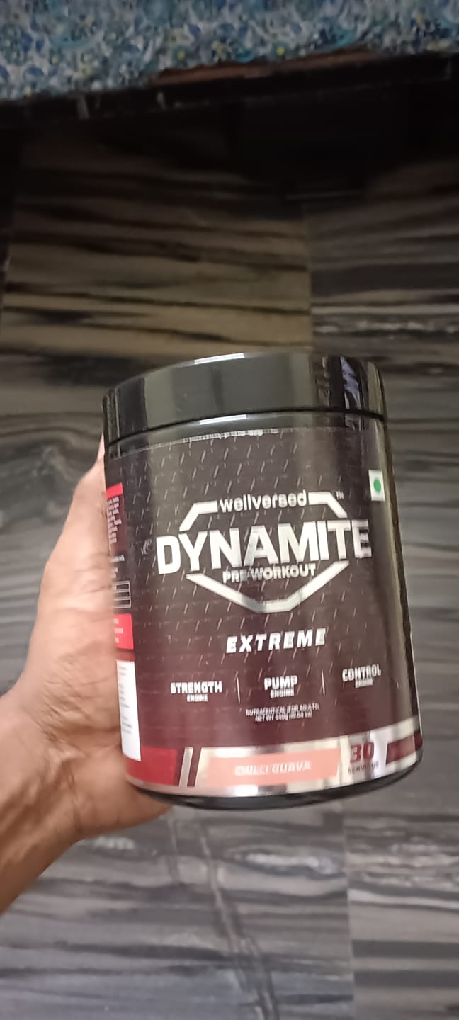 Customer photo review of Dynamite Pre-Workout EXTREME (540g, 30 Servings) | Chilli Guava