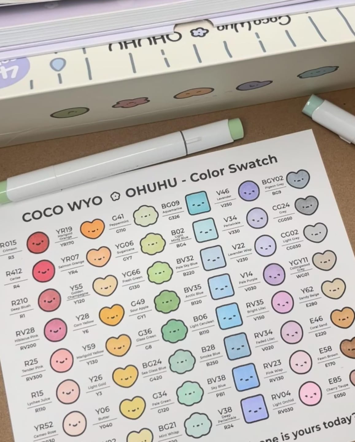 Customer photo review of Ohuhu x Coco Wyo Cozy Mood Coloring Kit, Honolulu B 48 Colors Alcohol Markers with Brush & Fine Dual Tips, Coloring Book with Mood Tracker Pages