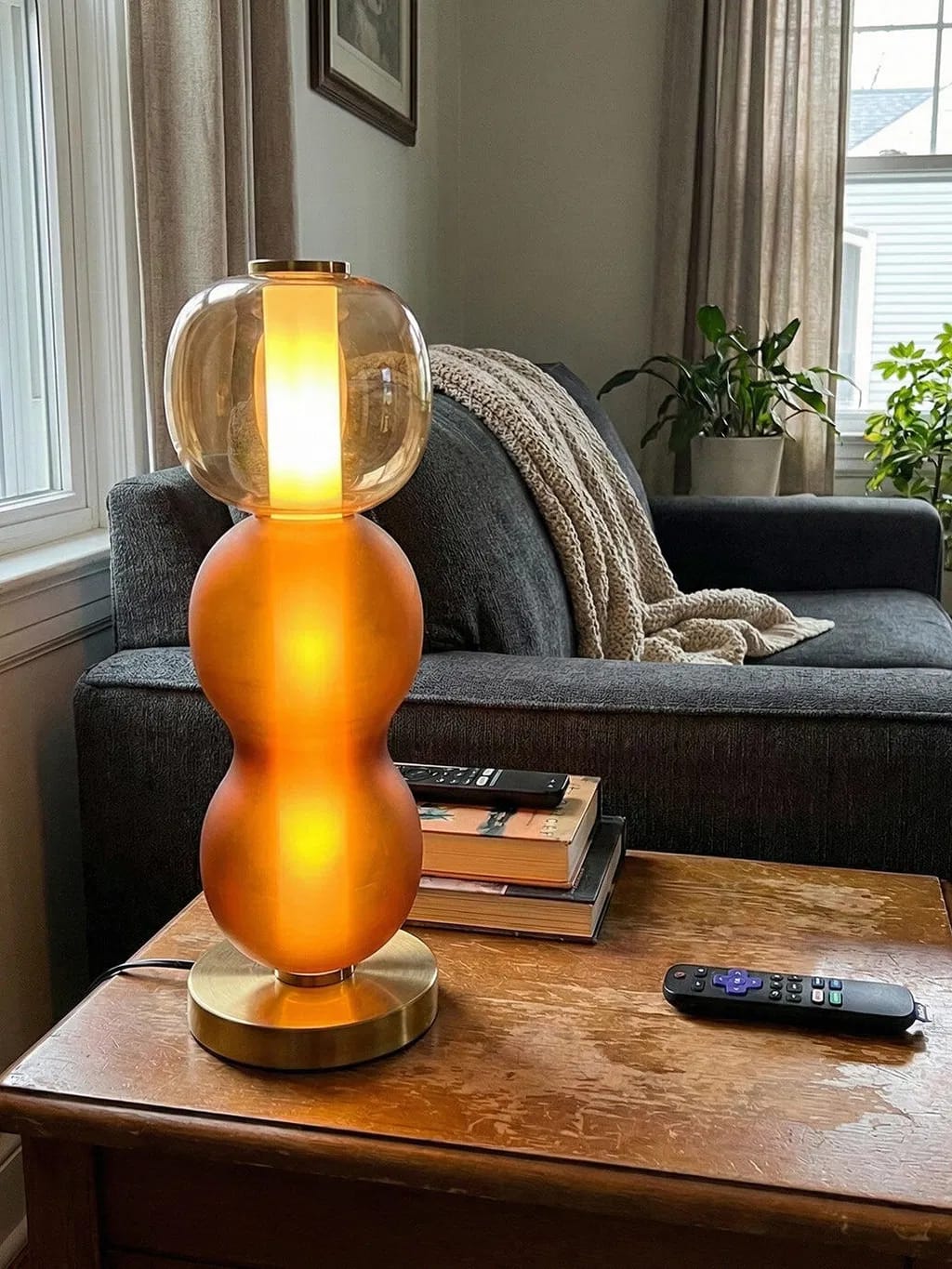 Customer photo review of Drift Glass Table Lamp