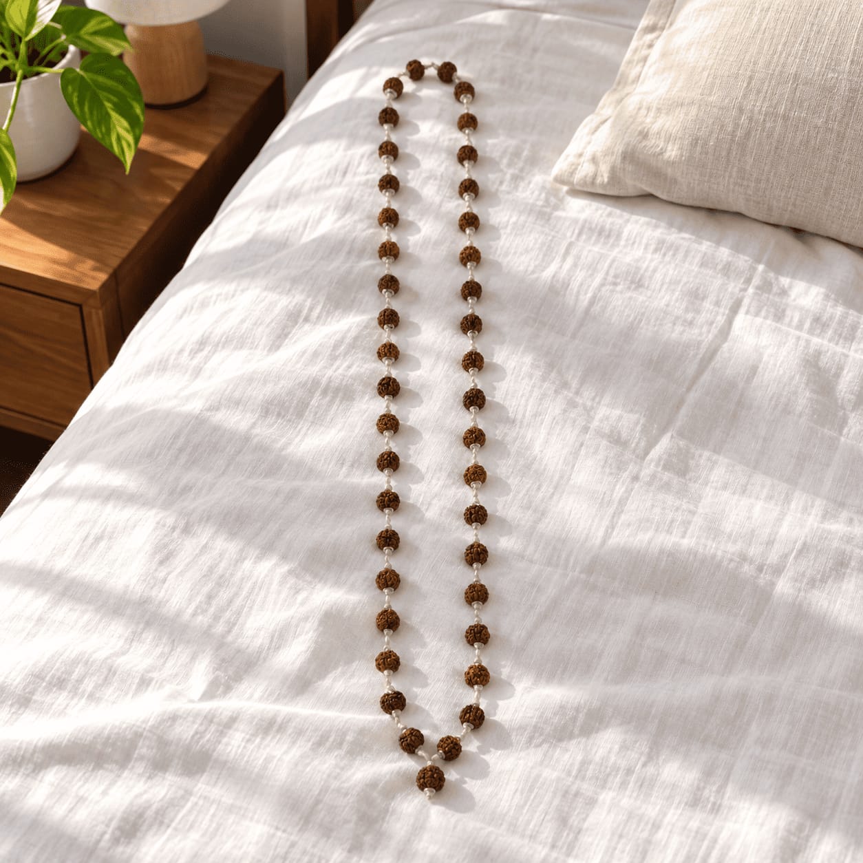 Customer photo review of Rudraksha Silver Mala