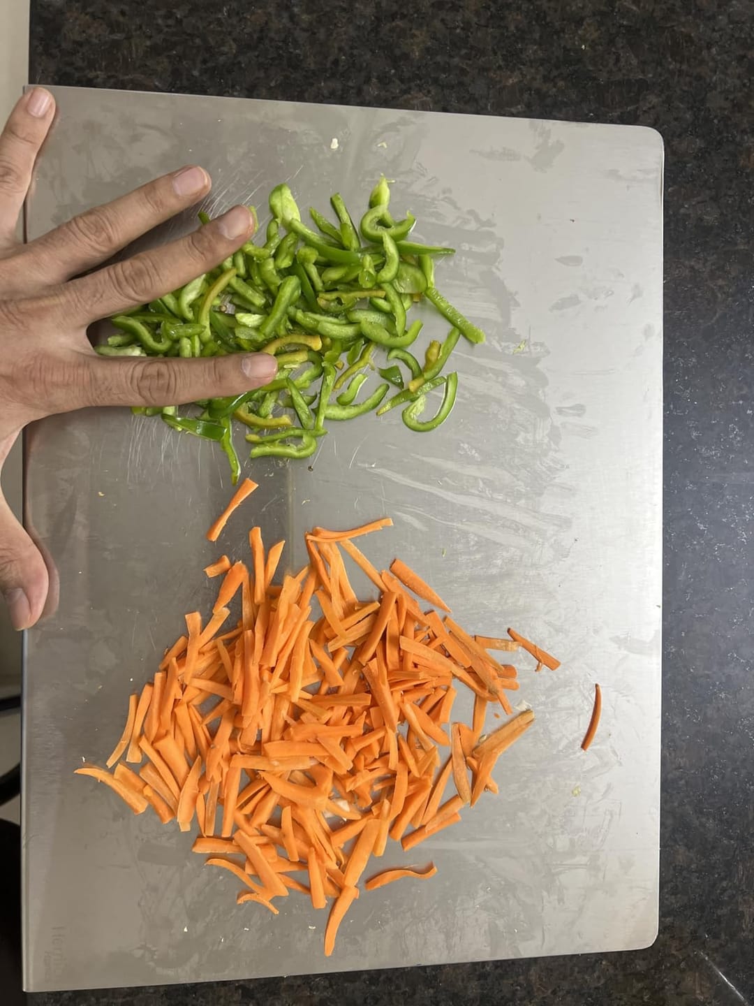 Customer photo review of Stainless Steel Reversible Chopping Board