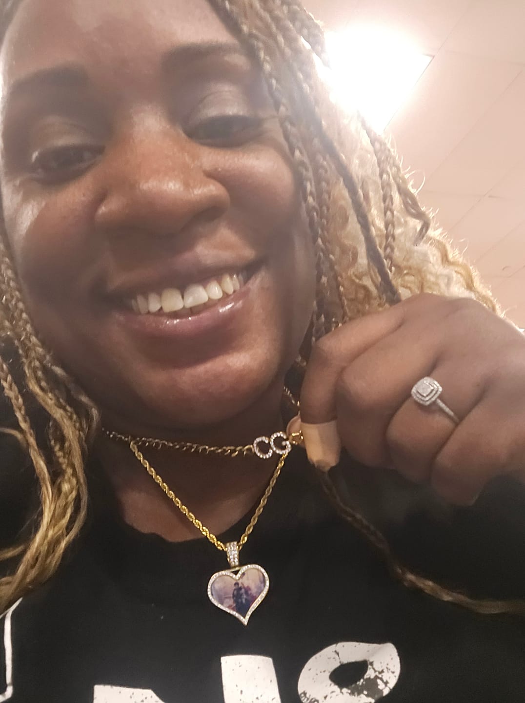 Customer photo review of Iced Photo Pendant w/ Rope Chain