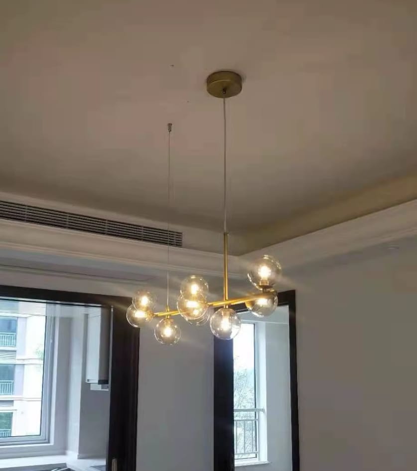 Customer photo review of Linear Globe Pendant Light