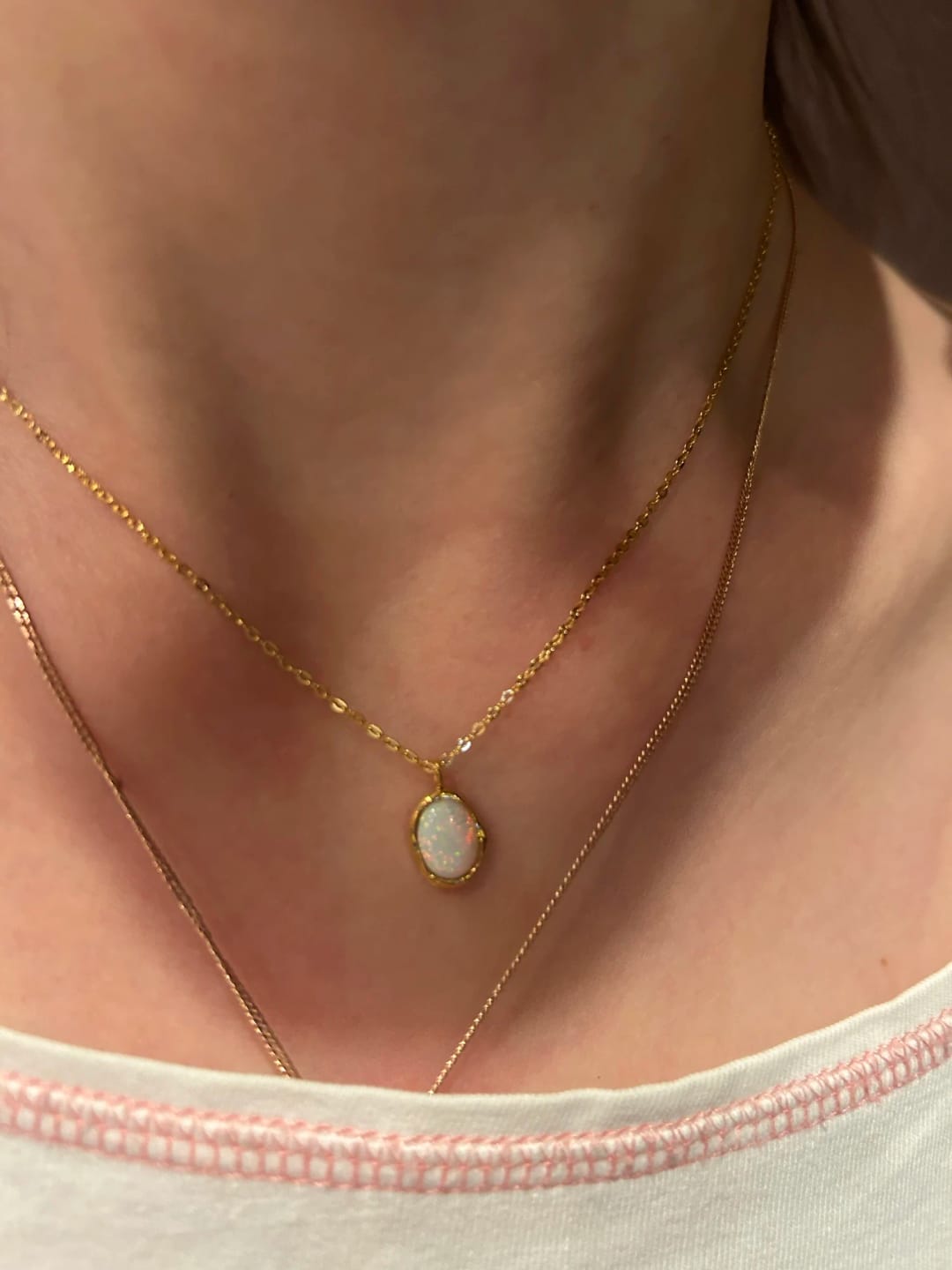 Customer photo review of Chic Opal Harmony Necklace