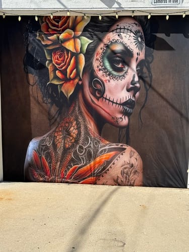 Customer photo review of Day of the Dead Girl Garage Door Cover Banner Backdrop