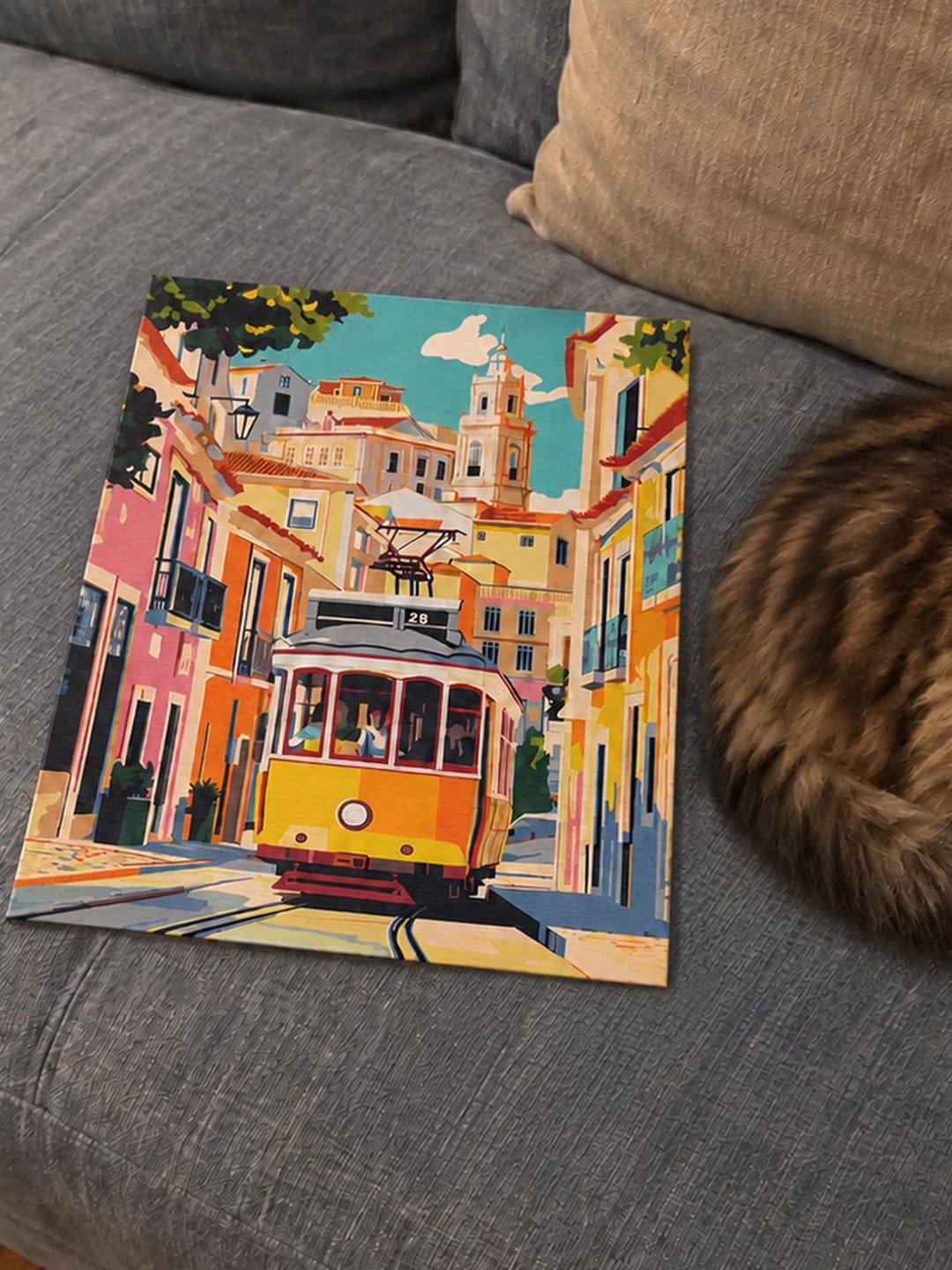 Customer photo review of Coffret Peinture par numéros - Rue de Lisbonne