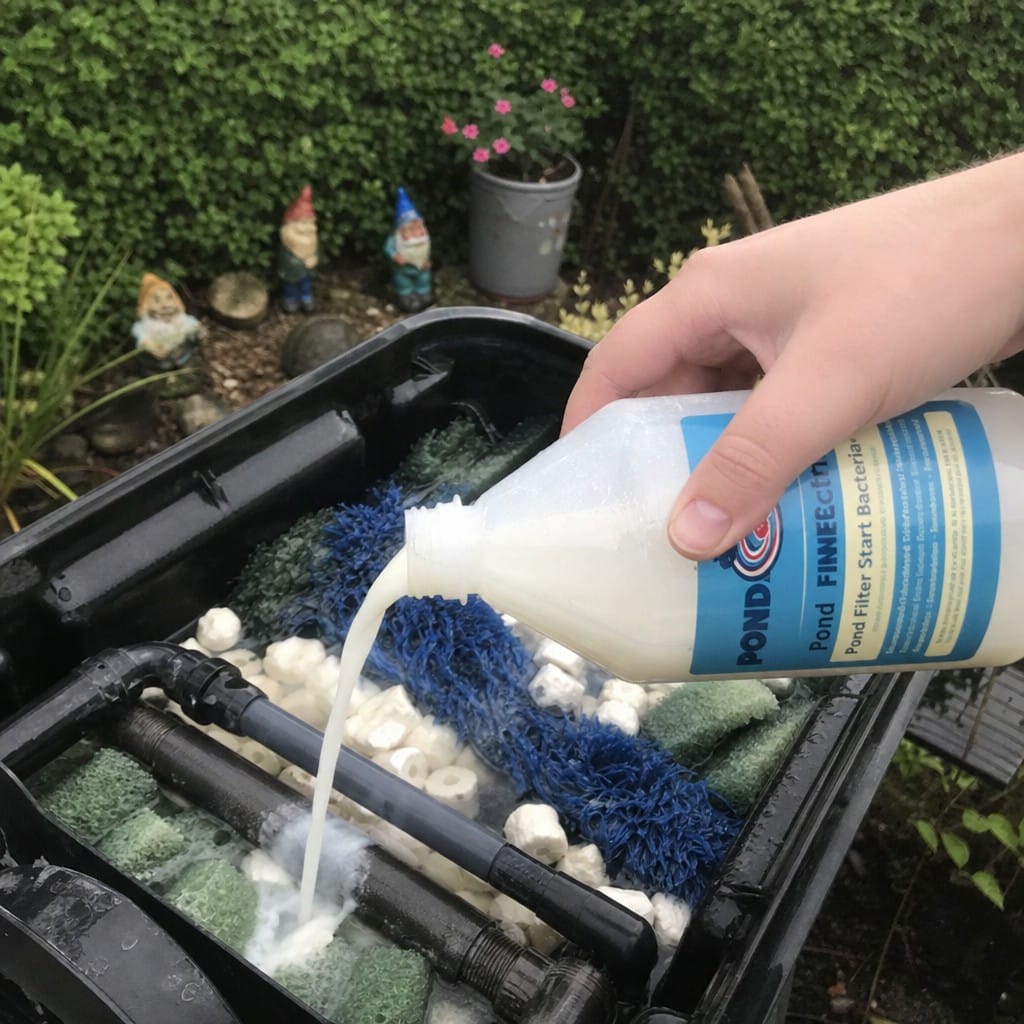 Customer photo review of Pond Filter Start Bacteria UK | Kick-Starts New Filters | Liquid Beneficial Bacteria | 500ml