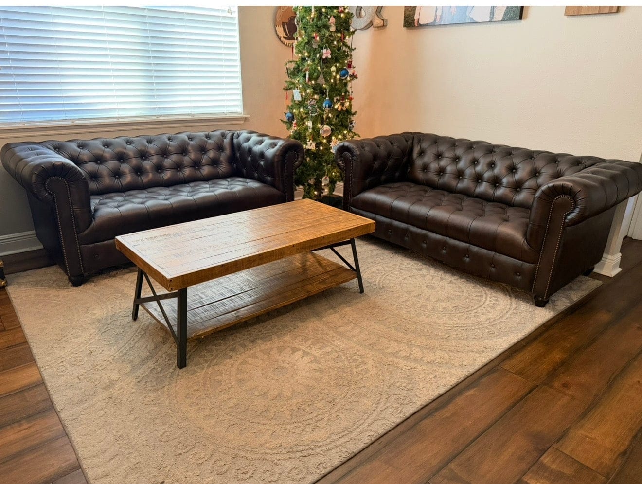 Customer photo review of Remington Chesterfield Leather Sofa