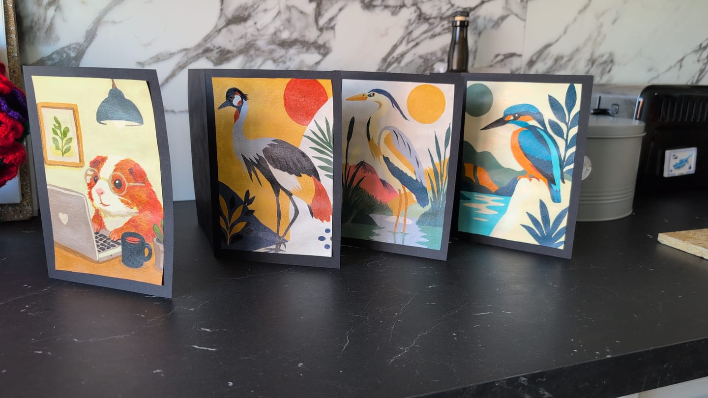 Customer photo review of 4 Mini Paintings - Guinea Pig Set