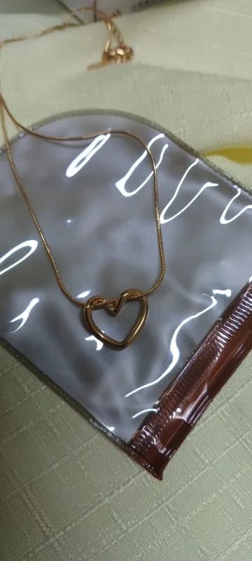 Customer photo review of Serene Heart Hollow Necklace