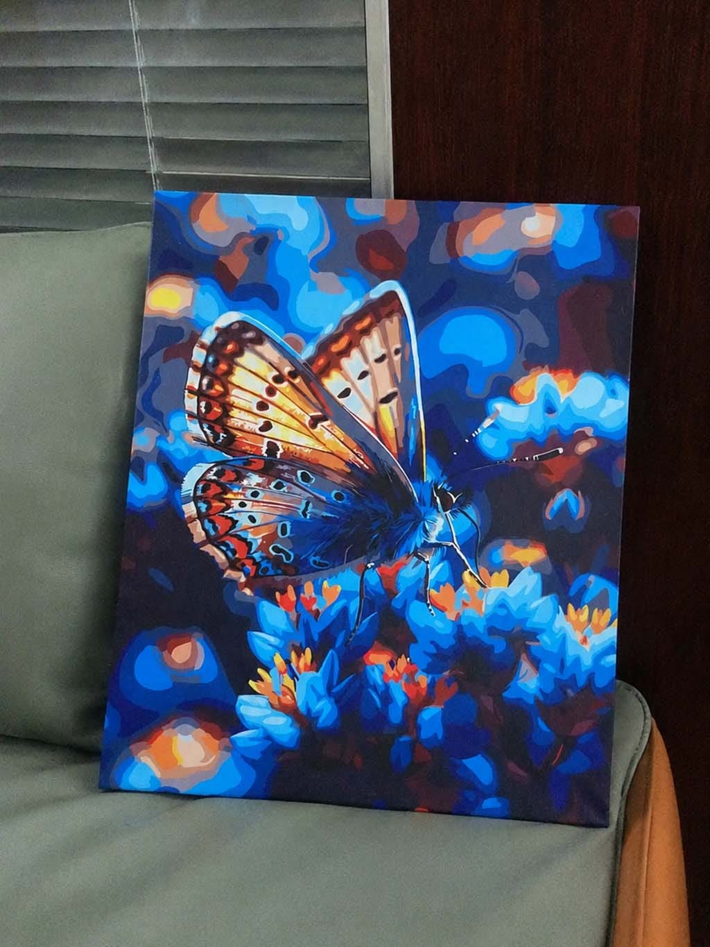 Customer photo review of Papillons et Fleurs bleues