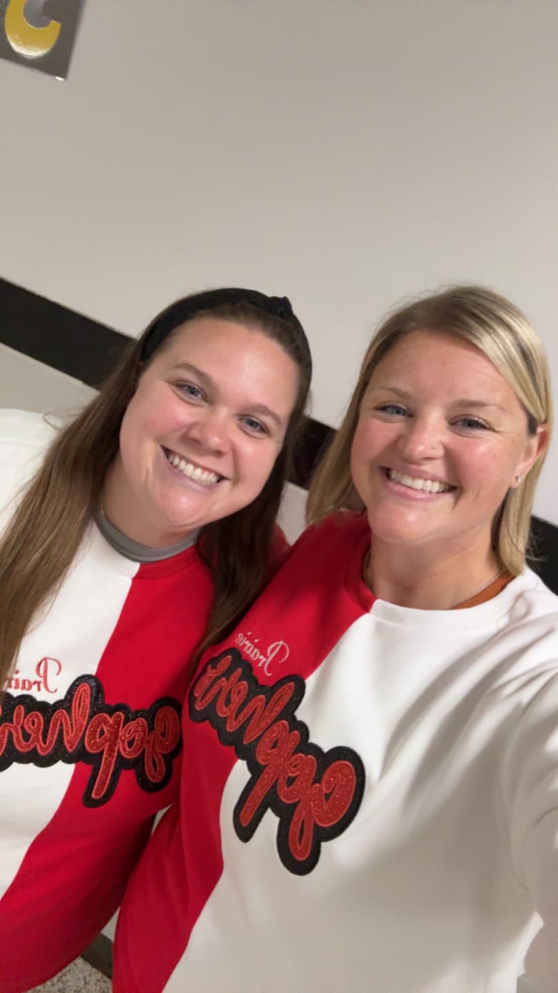 Customer photo review of Custom Glitter Team Mascot Two Tone Embroidered Sweatshirt For Game Day | Gifts for Sports Mom