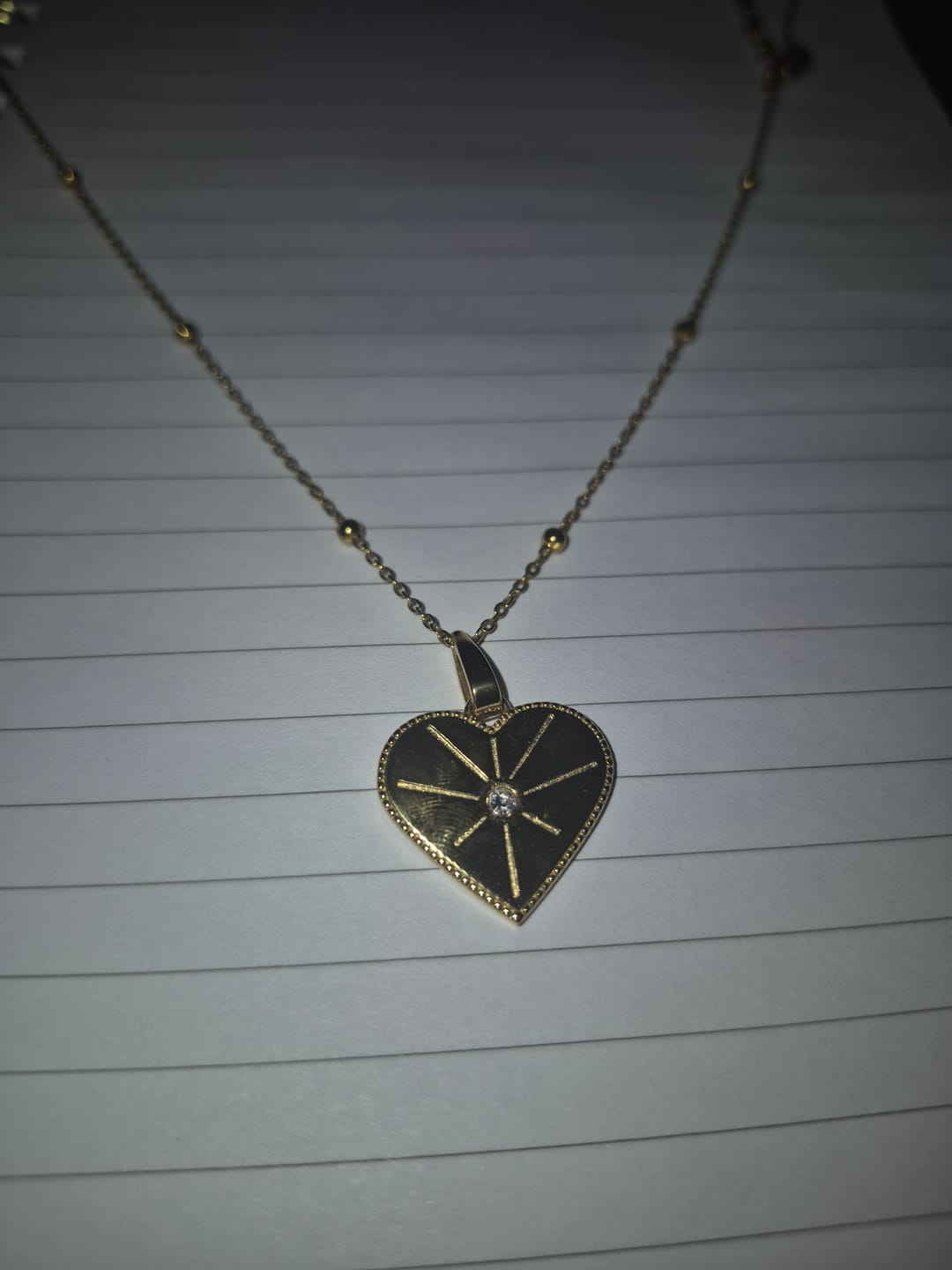 Customer photo review of Heart Disc Pendant