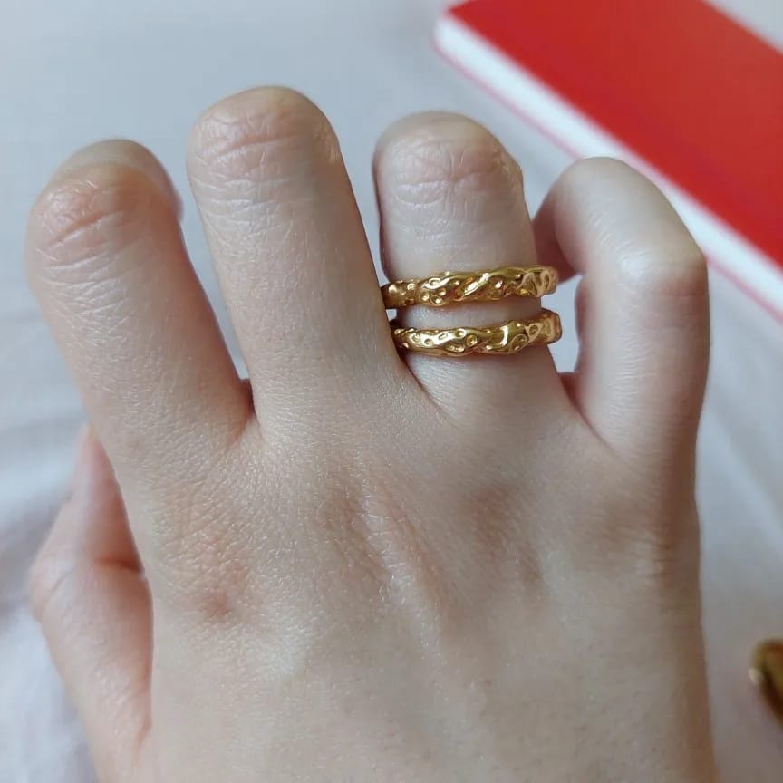 Customer photo review of Olivia's Gold Textured Ring